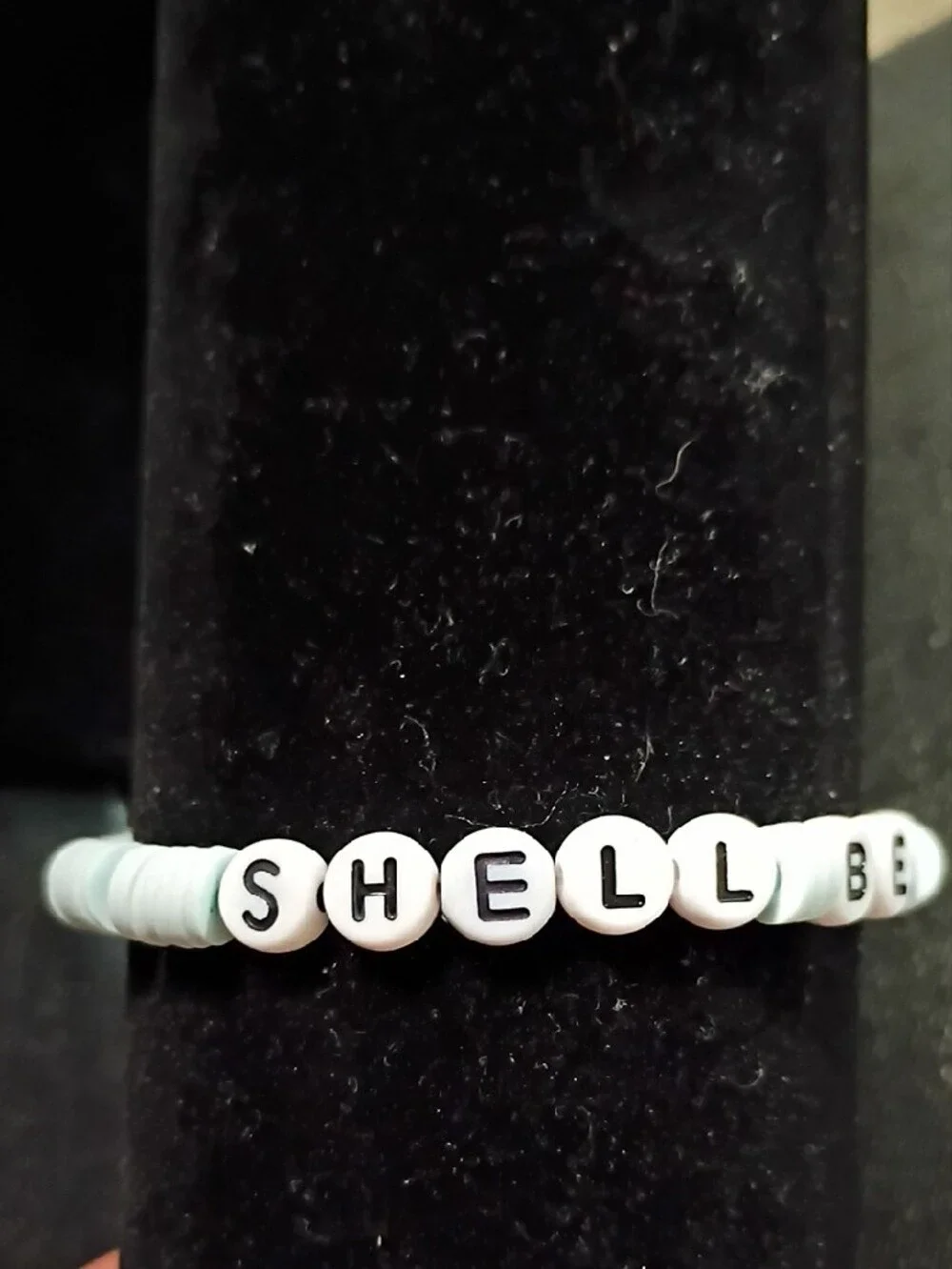 Personalized White and Mint Letter Bead Bracelet - Women Jewelry